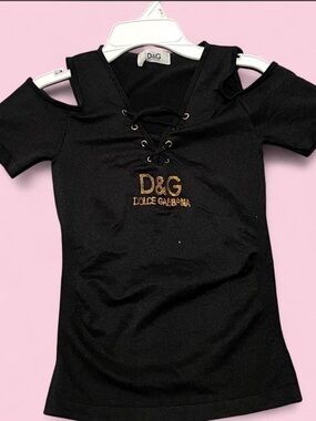Vintage D&G Black and White Textured Fabric